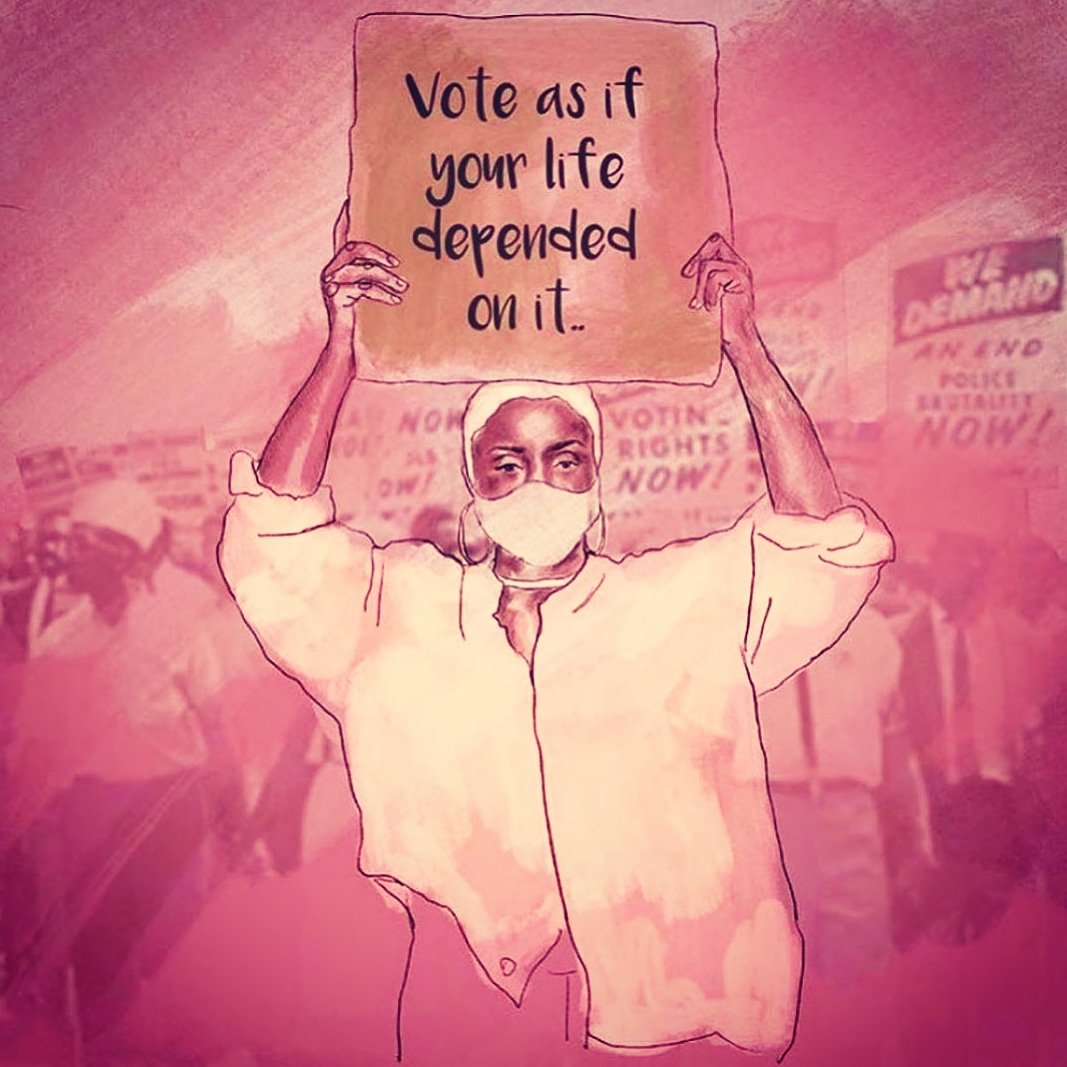 Even through masks, we shall be heard!

#Vote #Vote2020 #YourVoteMatters #YourVoteYourVoice #TheChoiceIsYours

#BlaqGurlMoves #ComeAndGoWithUs #SisterhoodOnTheMove #BlackWomenOwnedBusiness #BlackGirlMagic #BlackWomanOwned #BlackExcellence #BlackWomenBloggers #BlackWanderlust