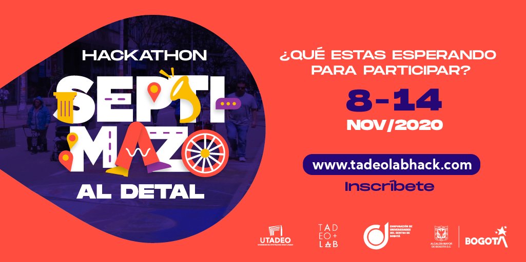 FUGABogota's tweet photo. La carrera séptima es de todos. 
Apropiémonos de este corredor vial y construyamos el cambio.  
Septimazo al detal.
¡Inscríbete! 👉 https://t.co/Dnee17R7Eg
 #Hackathon #EventosTadeoLab #Cultura #CUCBogotá #TadeoLabEs #FUGA #IDPC #SCRD #CarreraSéptima #TeAmoBogotá  #SomosRolos https://t.co/M4TAxOGtBM