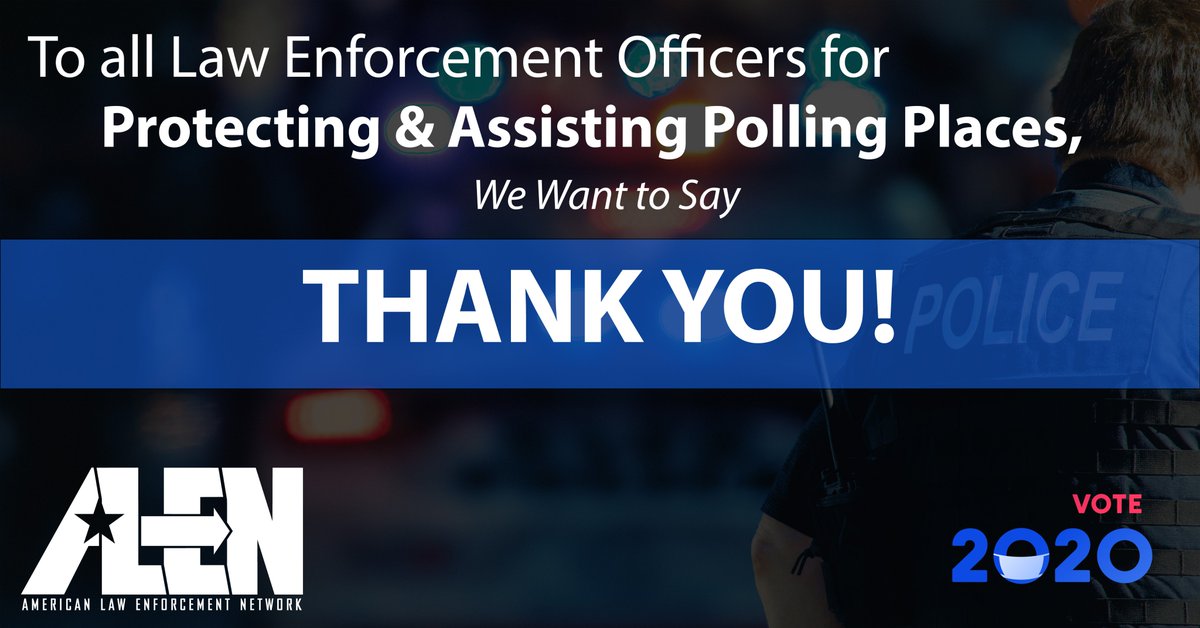ALENIncSaaS's tweet photo. Thank you officers for protecting and assisting our polling places today! #Vote2020  #publicsafety #thankanofficer #LawEnforcement https://t.co/pOwOAMVTW2