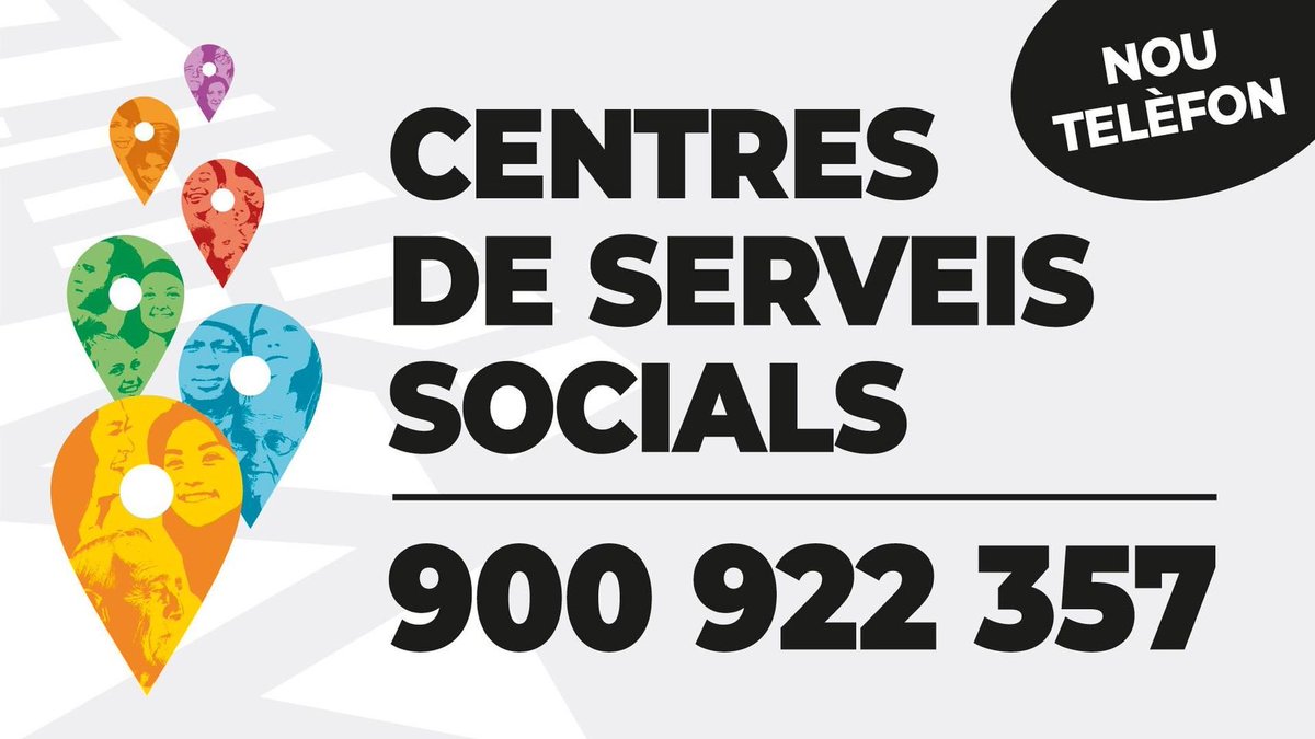 📢Nou telèfon dels Serveis Socials:  ☎️900 922 357 (gratuït). 
És també el contacte d’atenció dels punts d’informació i atenció a les dones (PIAD) i del Projecte Radars.
⏰dilluns a divendres, de 9 a 14h, i de dilluns a dijous, de 16 a 19h
ow.ly/UMH650C8LRJ

<a href="/Bcn_NouBarris/">Districte de Nou Barris</a>
