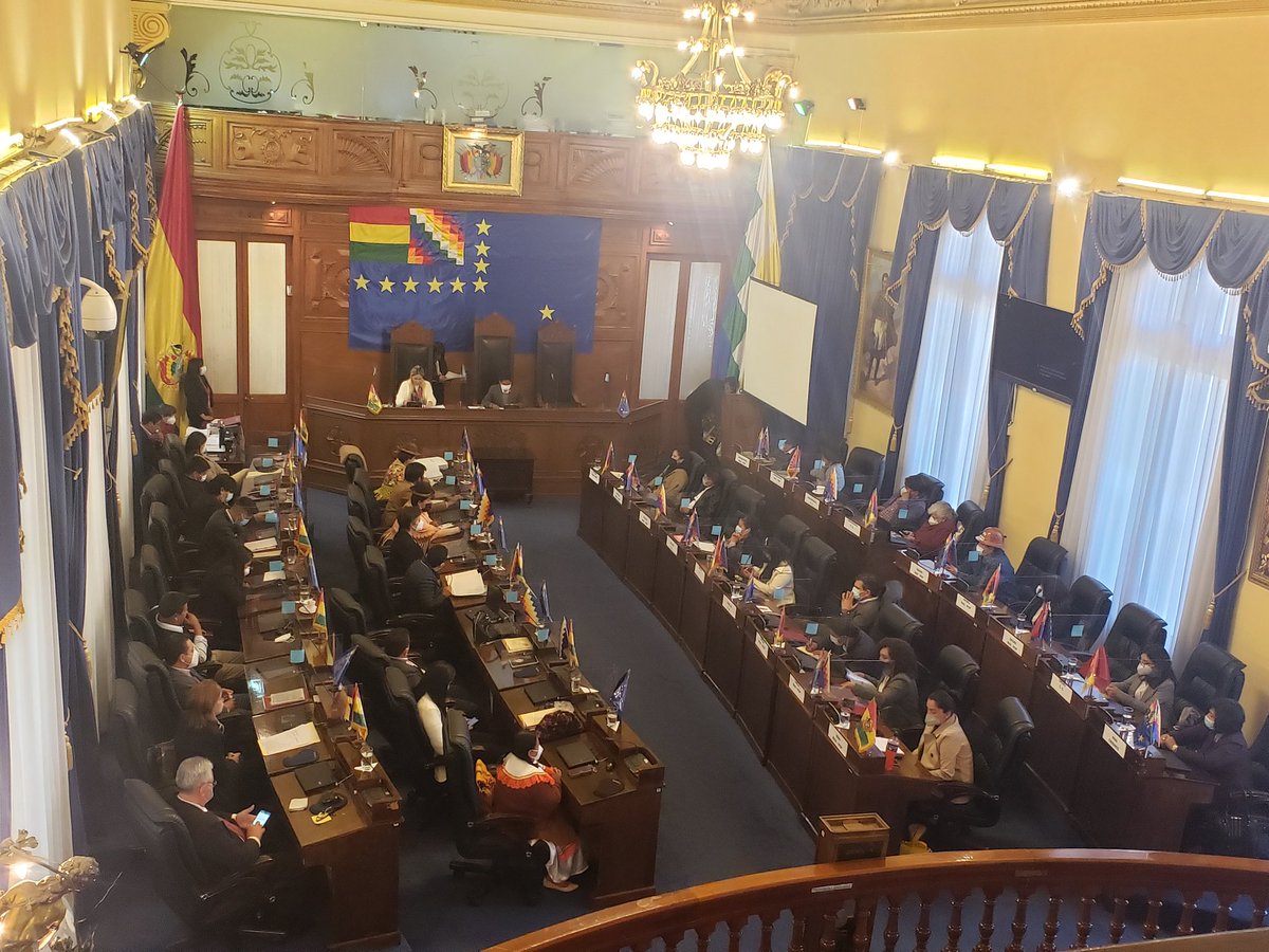 SenadoBolivia's tweet photo. 🔴 #AHORA
Se instala primera sesión preparatoria de la Legislatura 2020-2025.
👉🏼 ORDEN DEL DÍA
➡️Conformación de directiva Ad Hoc.
➡️Aprobación de credenciales otorgadas por el TSE.
➡️Juramento de asambleístas titulares.
➡️Elección de directiva camaral.
▶️ https://t.co/A4ynfCt8IU https://t.co/TdvqHwcHnD