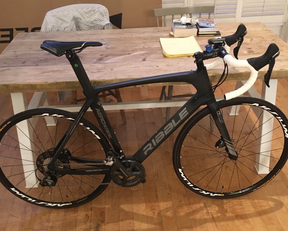 webby_jez's tweet photo. @StolenRide Had my Ribble Aero 883 Disc Ultegra stolen from railings outside front of medical school building at St Mary’s Hospital in Paddington yesterday between 15:00 and 17:00. As pictured but with RED handle straps and red rims around tyres. If seen please get in touch. https://t.co/KeRHz3ysgp