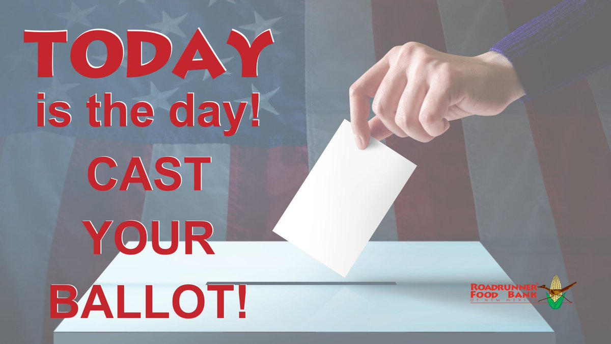 RoadrunnerFdBnk's tweet photo. Today is the day! Make sure to cast your ballot!
.
.
.
#foodbank #foodpantry #nochildhungry #noseniorhungry #getinvolved #advocacy #vote #vote2020 #nm_true #strongertogether #emergestronger https://t.co/L1eie4dVB8