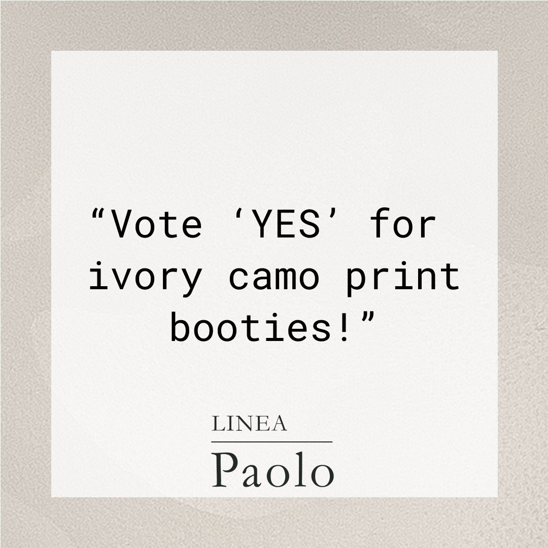 LINEAPaoloShoes's tweet photo. #Vote 'YES' for ivory camo print booties!" xoxo, LINEA | Paolo Shoes

#lineapaolo #lineapaoloshoes #electionday #tuesdayshoesday #tuesdayshoeday #shoestobehappy #getoutandvote #sneakerwedges #wedgesneakers #wedgebooties #anklebooties #fallboots #fallfashion #casualstyle #cozy https://t.co/mXM2THL2K8