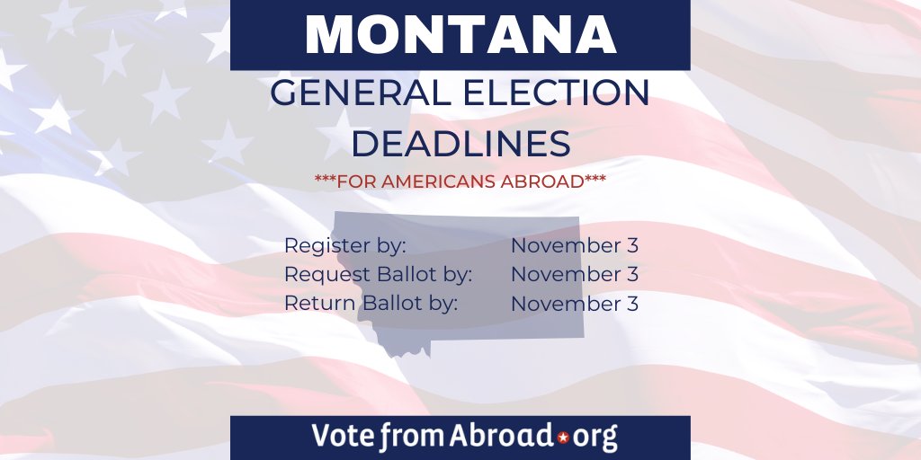 vfaglobal's tweet photo. Attention all Montana voters abroad. You can still register to vote *and* request your ballot TODAY and send in your ballot by FAX or EMAIL! Yes, you heard that right! Go here for more details: https://t.co/3JmEbVURz5 #MTElection #MontanaEleciton #VoteRemote ⏰⏰ https://t.co/ZU1Nv88HjM