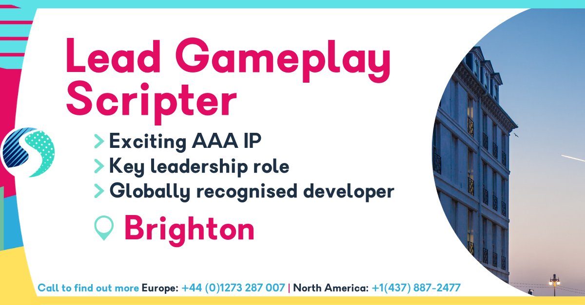 SkillsearchJobs's tweet image. If you're a #GameplayScripter with a passion for all things entertainment, check out this unique lead role in #Brighton where you'll be working on player design for #AAA games! Click the link for the full spec
#WereGameAreYou #GamesArt #BrightonJobs skillsearch.com/vacancy/lead-g…