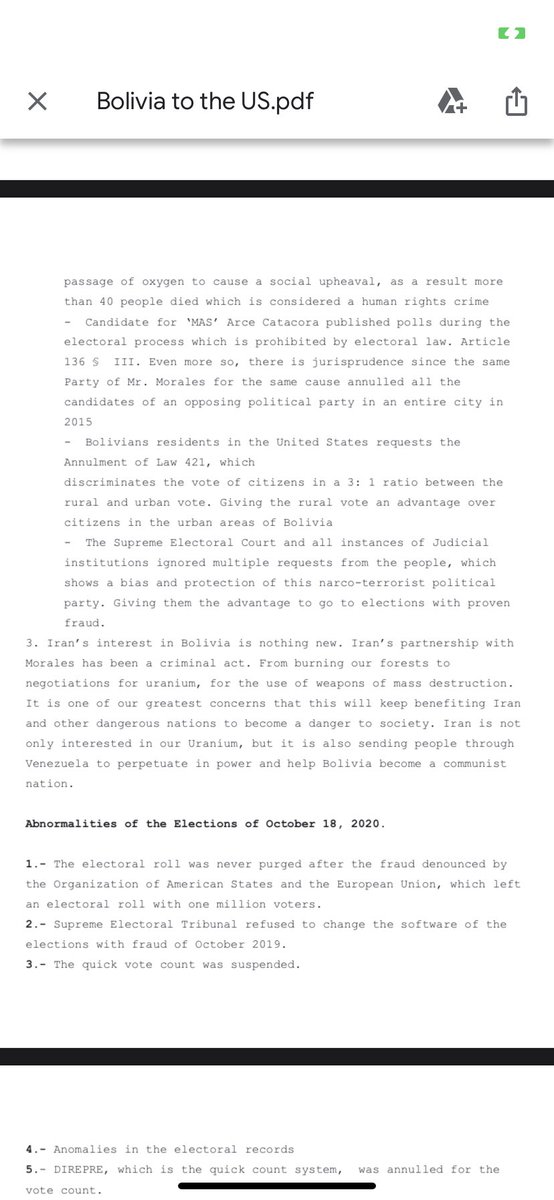 RealYasserAburd's tweet photo. @POTUS @FLOTUS @OAS_official @tedcruz @marcorubio @CIDH 
Bolivian people need to be heard.
#FraudeBolivia2020 https://t.co/Rzznoqg6DO