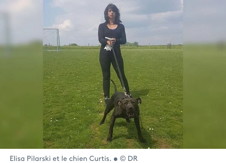 Élisa Pilarski, 29 años, embarazada, es hallada sin vida en el bosque el 16 de noviembre de 2019 junto al perro de su compañero, llamado  #Curtis.Ese día discurrió por la misma zona una cacería, con caballos y perros de caza.