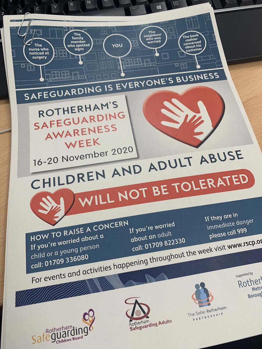 Safeguarding Awareness is everyone’s business. Safeguarding Awareness Week 16-20 NOVEMBER 2020! I’ll be round dropping posters and information Friday #SafeguardingTogetherWeek #nhs #teamworkmakesthedreamwork