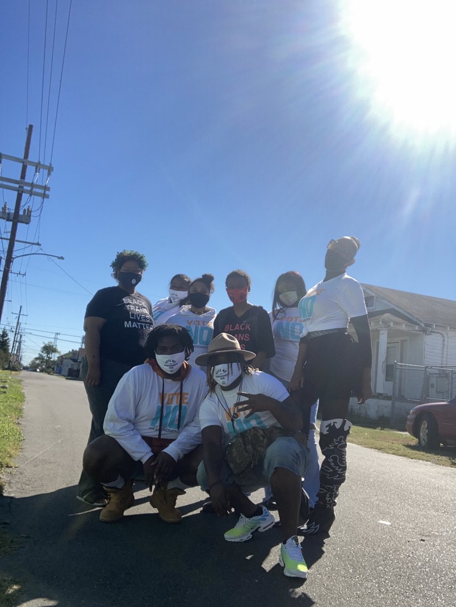 LAforFreedoms's tweet photo. Our 9th Ward krewe is ready to work to make Louisianans know to #VoteNo on #Amendment1! Let's Geaux!!!

#Defeat1LA https://t.co/sXMKxryfVz