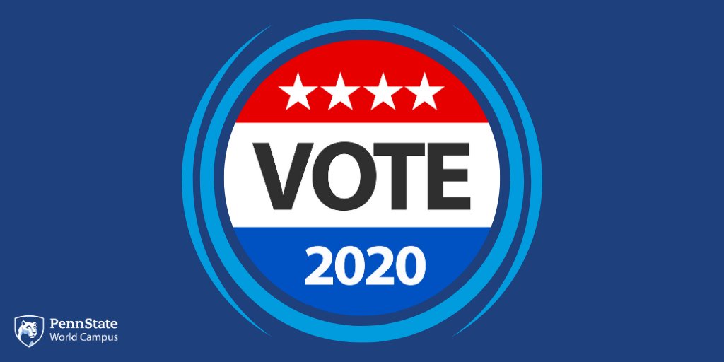 PSUWorldCampus's tweet photo. Today’s the day, Penn Staters. Make sure to get out there to perform your civic duty and VOTE! Your vote matters! #PSUVotes https://t.co/g4X6BY3NI6