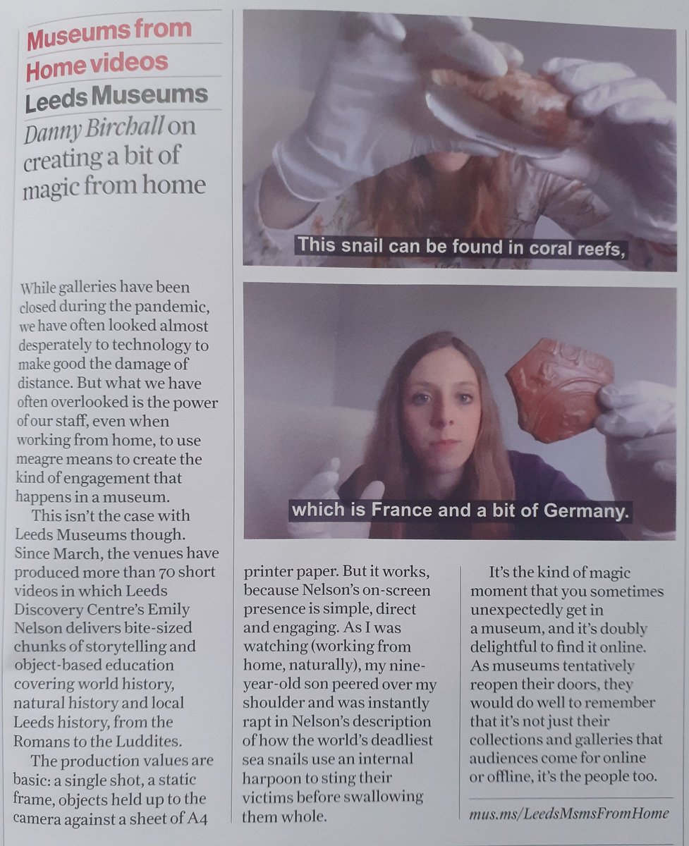 KateHFellows's tweet image. Having a break and a ☕, flicking through the @MuseumsAssoc Journal... knew I was in there with a vox pop (ekk, #proud, one to send to my mum!), but then stumbled on @emilydoodles #MuseumFromHome films, and @samcfinavon talking about #SpaceForLearning. Exciting!
#Museums2020
