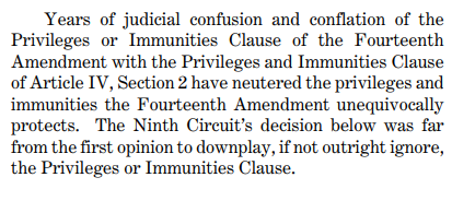Some strong language here! (And totally justified, too -- Slaughterhouse says the PIC means *almost* nothing, but the Ninth Circuit here took away the almost.)