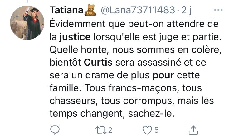 Pese a ello, los complotistas ganan terreno, se han creado comités de defensa del perro que presumiblemente provocó las mordeduras mortales, consideran que el informe está elaborado por « peritos a la carta » y que es un informe de complacencia, (son los demás que se equivocan).