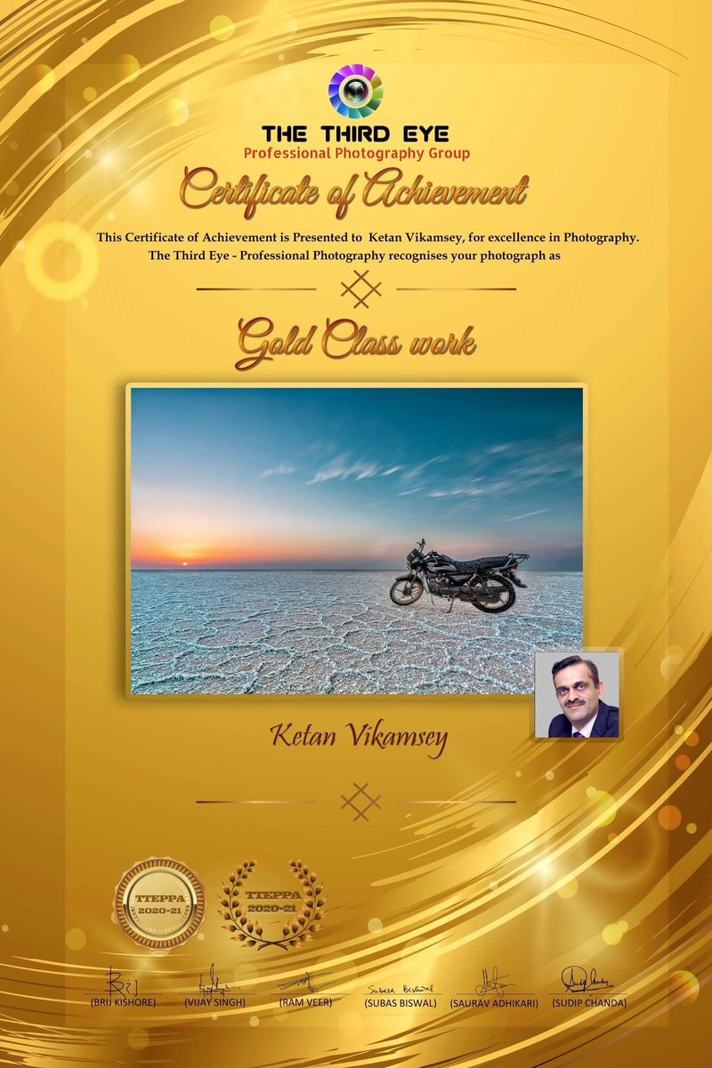 Thank you so much Team Third Eye Photography Group for the recognition “Gold Class” Winner for the Month of October – 2020... 😊
#kvkliks #ketanvikamsey #photographerofthemonth #pod #recognition #award #tteppg #canonphotography #thethirdeyephotography
