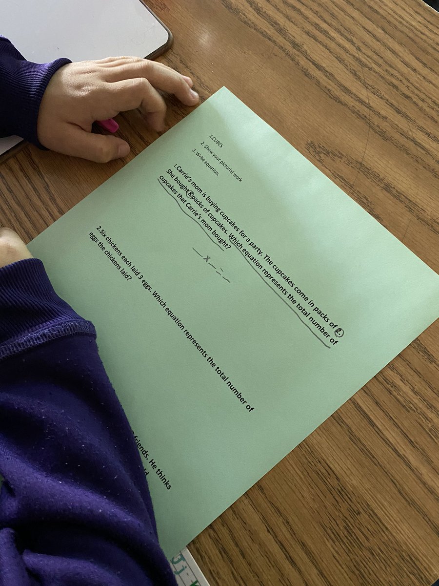 JanaeCapshaw's tweet photo. 3rd grade scholars in Ms. Rios’ class can represent and solve multiplication word problems by writing an equation! Awesome job Ms. Rios and scholars! #mesGRIT #RAMnation @MorningsideFW @vanessacuarenta @penaraul @cheriee___ https://t.co/N8yoiIxa83