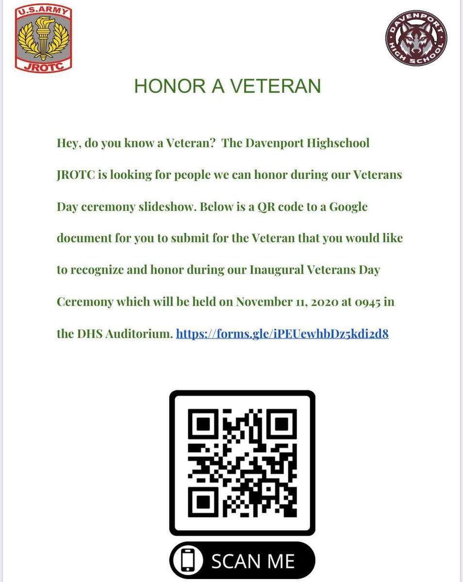 DHS Hallway Heroes Davenport (@dhsheroes) on Twitter photo <a href="/BuildThePack/">BuildThePack</a> <a href="/DavenportWolves/">DHS Wolves Athletics</a> <a href="/PackTheatre/">Davenport HS Pack Theatre</a> <a href="/DHSWolvesFB/">Davenport Football</a> <a href="/WolvesJROTC/">Davenport High School Wolves JROTC</a> <a href="/Davenport_HS/">Davenport High School</a> let's get this out there! We know there are many in the community. They should get more than 1 day so let's make this special! <a href="/BuildThePack/">BuildThePack</a> <a href="/DavenportWolves/">DHS Wolves Athletics</a> <a href="/PackTheatre/">Davenport HS Pack Theatre</a> <a href="/DHSWolvesFB/">Davenport Football</a> <a href="/WolvesJROTC/">Davenport High School Wolves JROTC</a> <a href="/Davenport_HS/">Davenport High School</a> let's get this out there! We know there are many in the community. They should get more than 1 day so let's make this special!