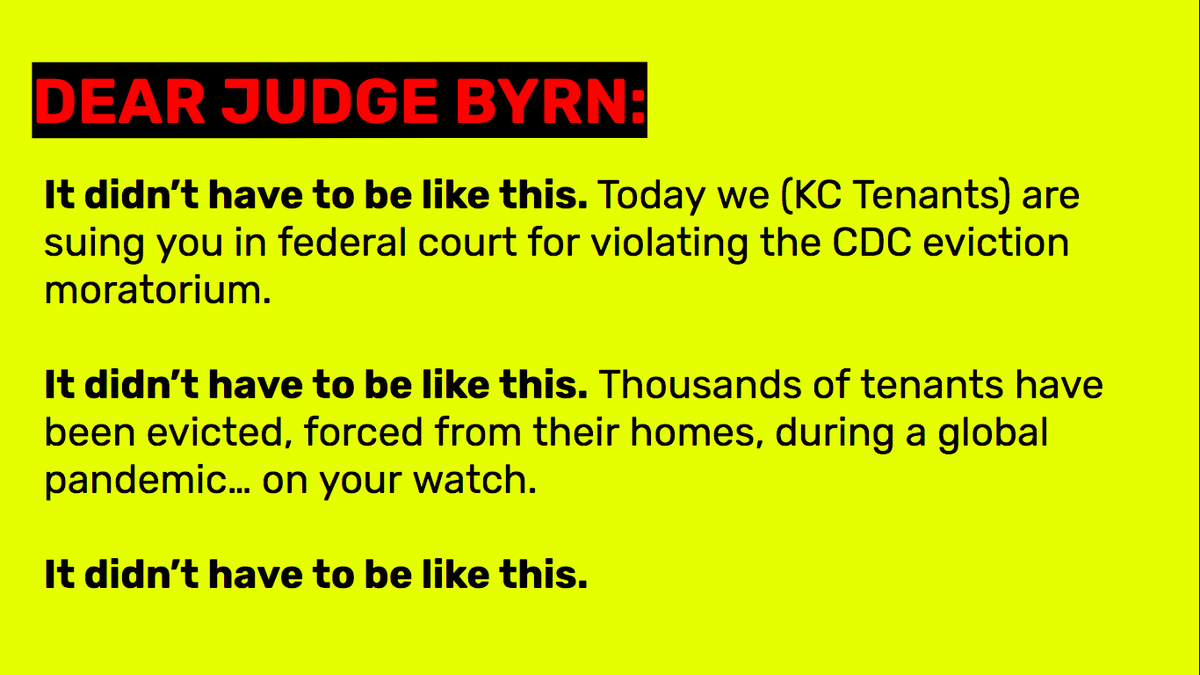 The CDC was unambiguous: ending evictions is a matter of public health. Byrn has allowed landlords to file evictions, and his courts have continued hearing eviction cases in court and by teleconference. Jackson County landlords have filed 938 evictions since September 1.