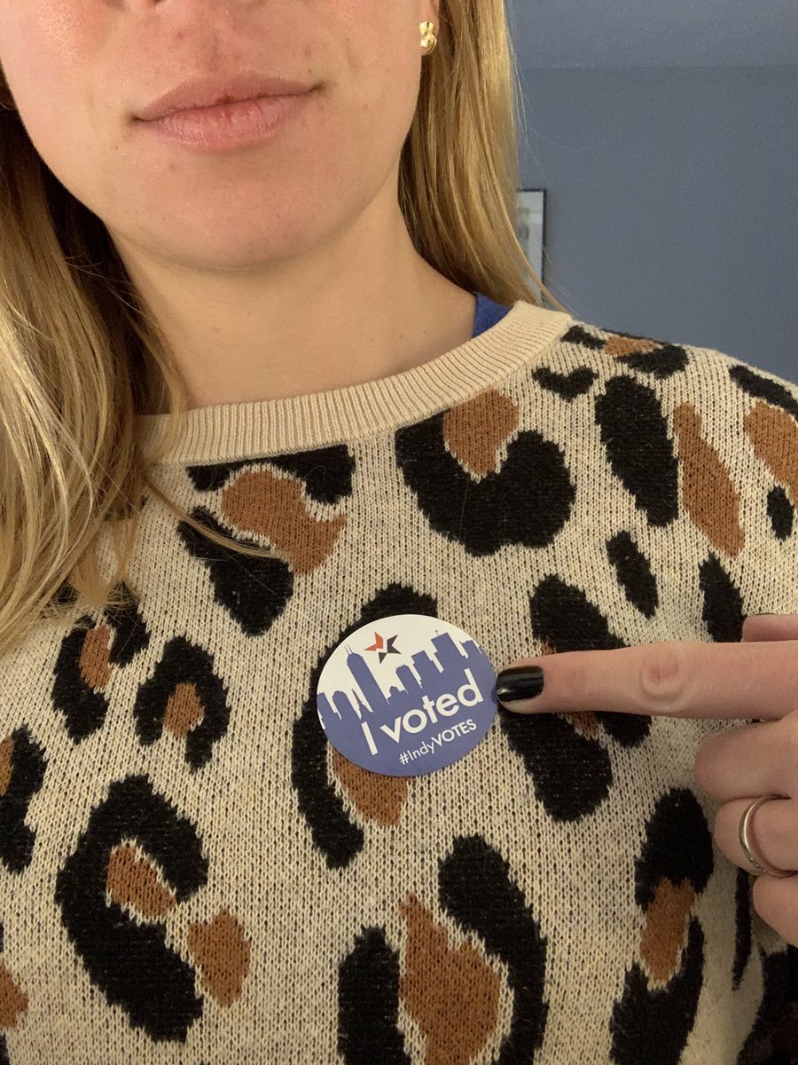 edenmcclain's tweet photo. Obligatory sticker pic and my twice-a-year post expressing gratitude for the State of Indiana providing this day as a paid day off for state employees. One less thing to worry about in a year with a TON of things to worry about. 🙏 #vote https://t.co/k5Fs5IY3C2