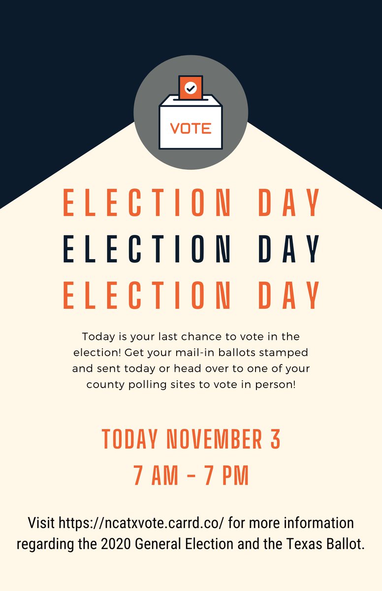 NCAIncTX's tweet photo. Today is Election Day! Did you know it is predicted that around 150 million Americans will come out and vote this election period? Head on over to your nearest county polling location and vote today! #Vote2020 #ElectionDay #ExpectAHigherStandard https://t.co/9k5LFm5U9o