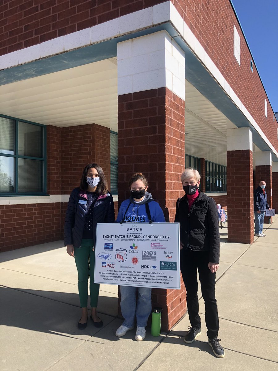 At the polls greeting voters with our wonderful volunteers and <a href="/DeborahRossNC/">Deborah Ross</a>. Please do not forget to #vote today if you have not yet casted your ballot! Polls are open until 7:30pm