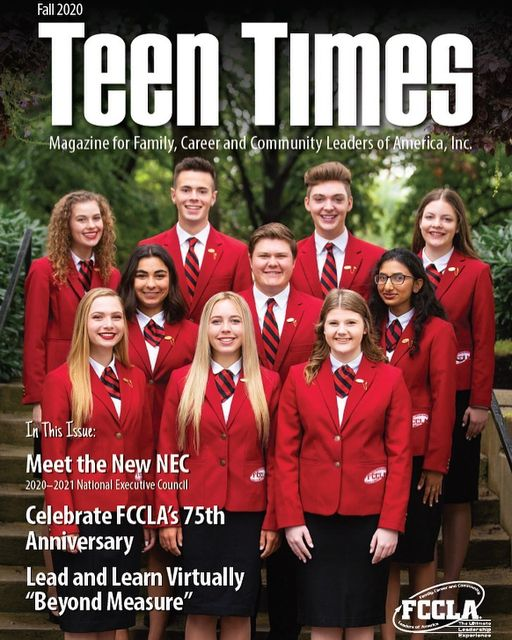 NationalFCCLA's tweet photo. Have you heard? The Teen Times Fall 2020 issue has been published! 

Go to https://t.co/I7T5AhqCPl now to view a digital copy of FCCLA’s official magazine!

#fccla #fcs #beyondmeasure #cte #75yearsstrong #fcclavle https://t.co/qtvLnrMMtU