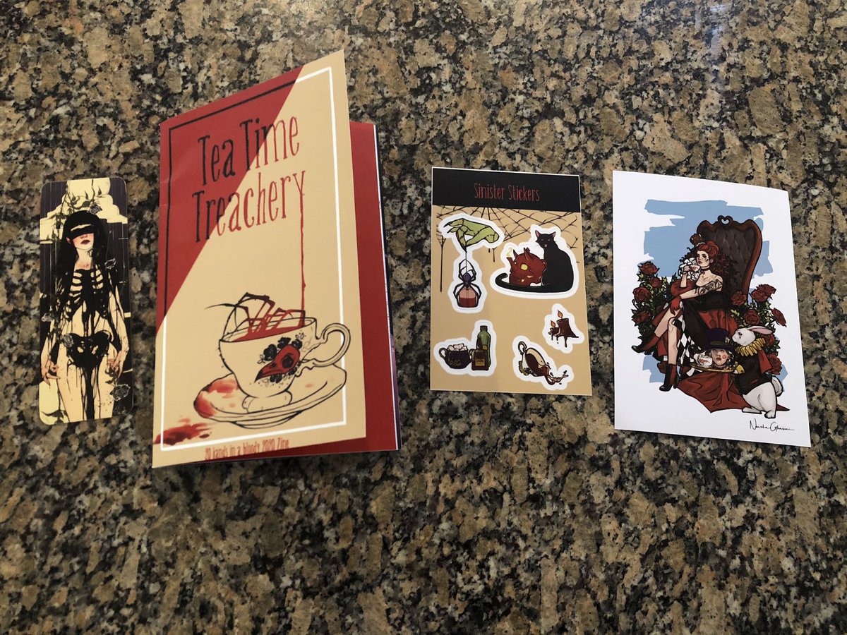 RadSweets's tweet photo. @TeaTreachery 

I got my lovely zine and goodies on Halloween but I’ve been too busy to read it till now! What better way than with a small pot of tea?~ ☕️ https://t.co/ZxDxcMpy6r