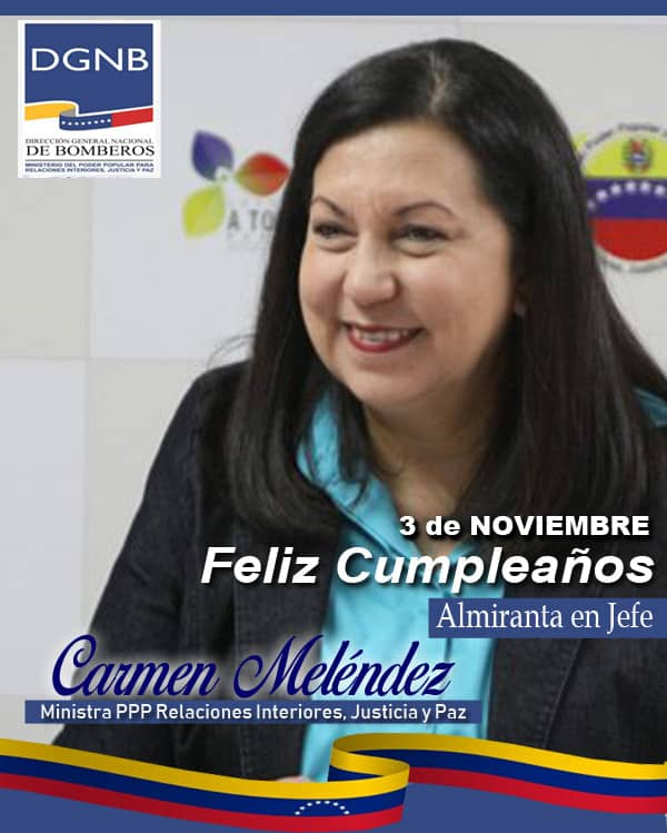 DGNBEnLinea's tweet photo. #03Nov Feliz Cumpleaños a nuestra @MIJPVenezuela_ Almiranta en Jefe @gestionperfecta Carmen Meléndez por parte del equipo Gerencial y recurso humano @DGNBEnLinea. ¡Felicidades!
@angeljeke https://t.co/4gTnL5zrYe