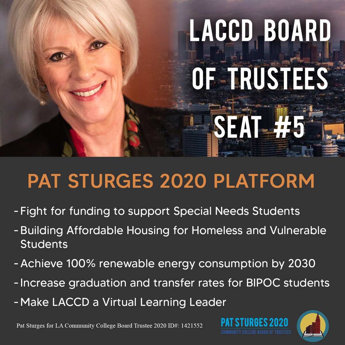 PatforLACCD2020's tweet photo. Today is the last day to #vote

Make a plan by going to https://t.co/o39xv9sdBA to vote in-person (and see wait times) or drop off your ballot at any drop-off location. 

Ride free on @metrolosangeles or discounted rides available with some ride share companies. #lavotes #vote https://t.co/plwtYoxshi
