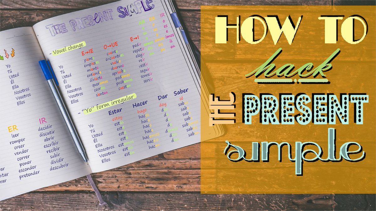 SpanishChallenx's tweet photo. #HackingTheVerbs Preparing for your #SpanishLC  exam for #LeavingCert2021? Why not invest five minutes today to review the Present Simple with this video 📽️? 🤩 
#JoinTheChallenge #SpanishPlay

https://t.co/wXLTYknflG https://t.co/56xvPiDyKJ