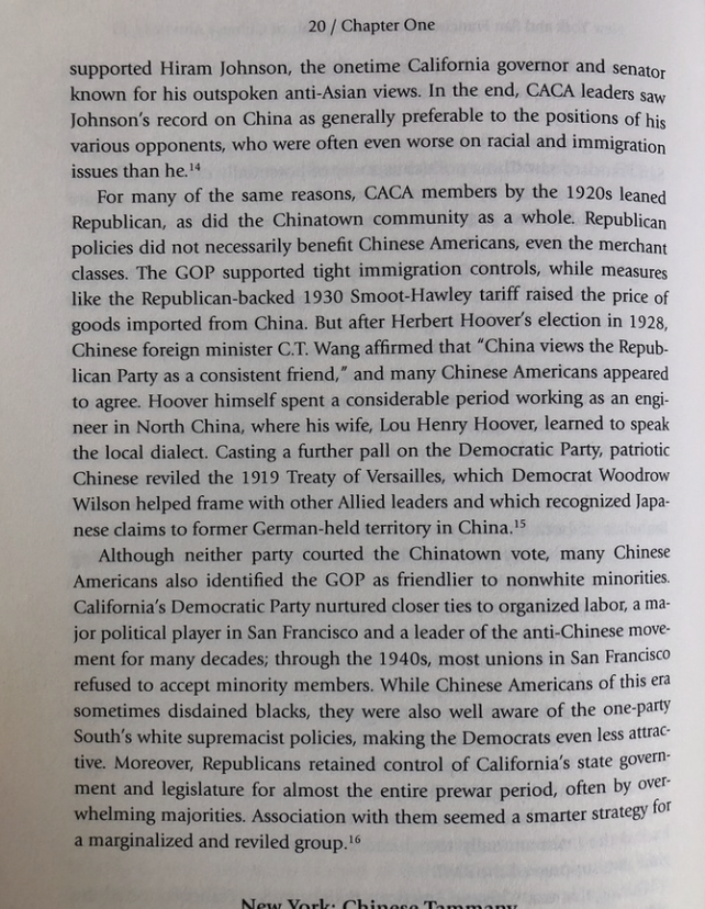 The unfortunately-acronymed CACApeer-pressured its members into voting! Pre-WWII, CACA leaned Republican as  #twitterstorian  @BrooksProf explains in her monumental book BETWEEN MAO + MCCARTHY (U Chicago Press, 2015)  https://press.uchicago.edu/ucp/books/book/chicago/B/bo19085338.html