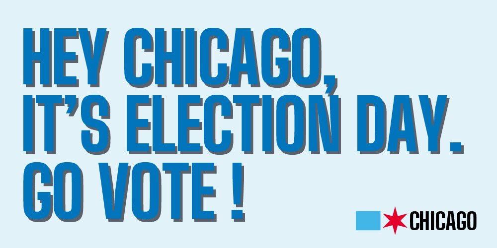 CCLchicago's tweet image. Today is the last day to be a part of this historic election. Polls are open from 6am-7pm CT. If you haven't voted already, what are you waiting for? Get out there and #VOTE ! You can find your polling place by visiting chi.gov/vote
#ChicagoVote