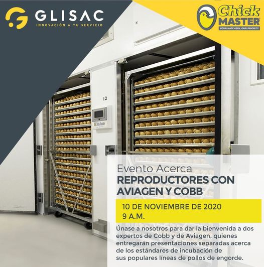 Rev_Avipecuaria's tweet photo. 📌 #Glisac te invita a participar del #Webinar "Estándares de #incubación de pollos de engorde (Líneas Cobb y Aviagen) organizado por #ChickMaster🐔
🗓 10 de Noviembre ⏰9:00 am 🇵🇪
Inscríbete y participa aquí 👉https://t.co/Qah167LyQB https://t.co/rcHxnxNmAx