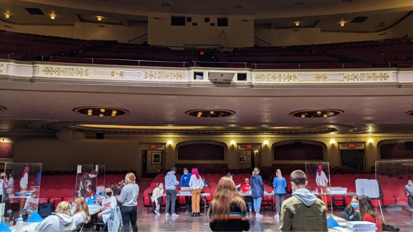 Check out the Orpheum Theater polling place right here in Madison, WI! Photo credit to  @mark_clear who’s serving as a poll worker there today.