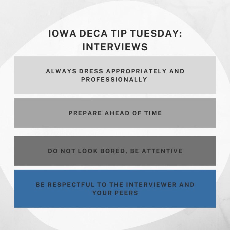 Here’s a few tips to help you better prepare for interviews! #interviews #iowa #deca