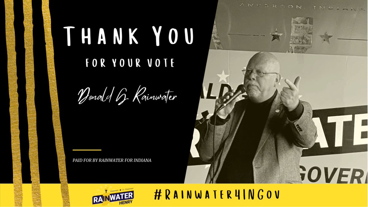Thank you for your vote! #Rainwater4TheWin
