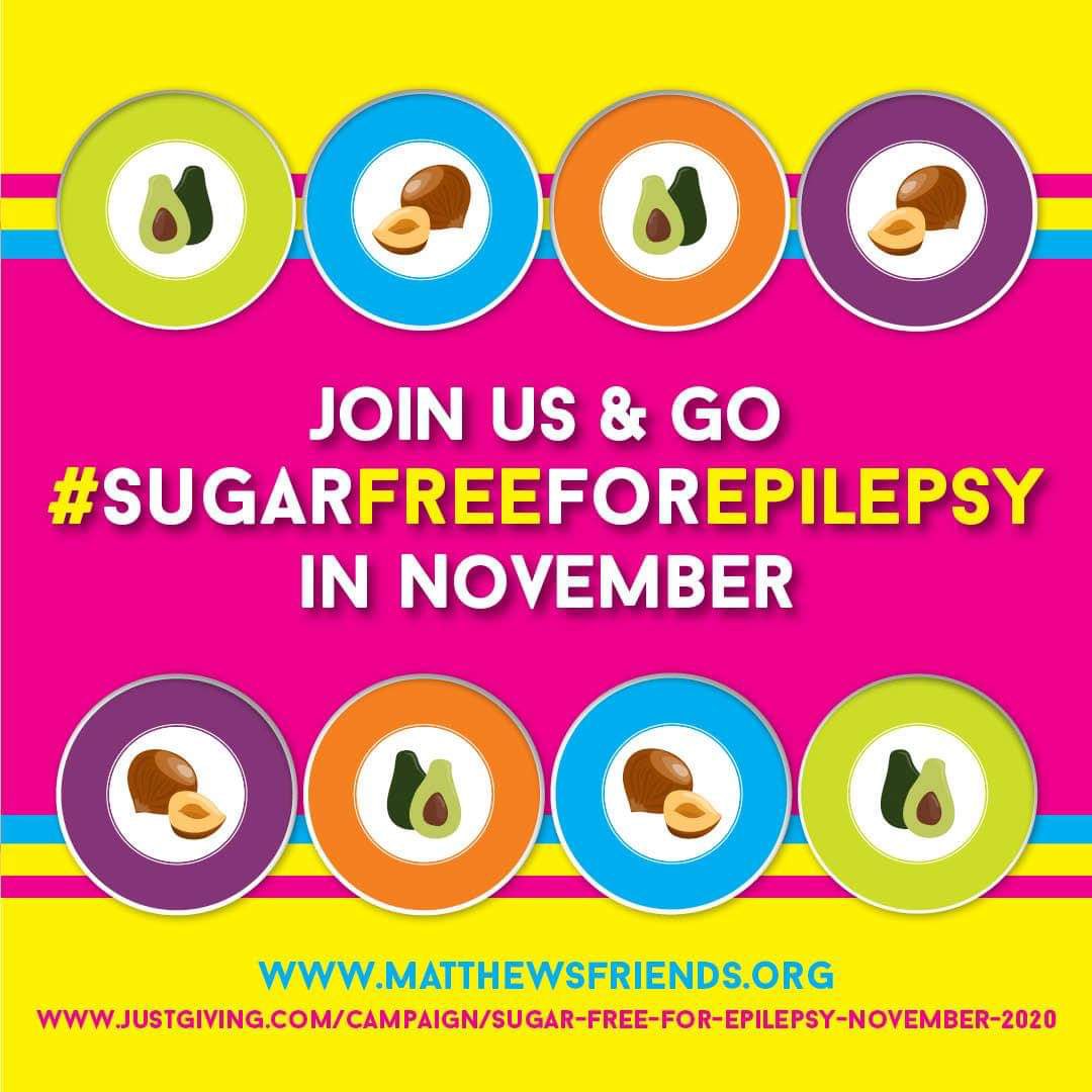 matthewsfriends's tweet photo. Huge thanks to Robert, Abbie, Sally, Dan, Neha, Chris, James, Phil and all who've signed up to our #sugarfreeforepilepsy in November - you can join them at https://t.co/90NaAwZdXU

#ketogenicdiet #epilepsy https://t.co/vsKwDaari9