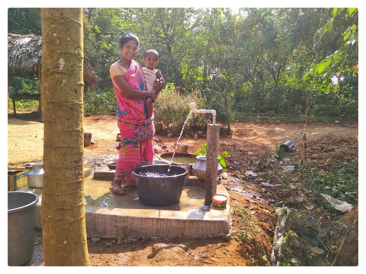 "A picture is worth a thousand words" Smile on a face of woman reflects hapiness and relief of getting #water at doorstep. An effort of <a href="/cinicell/">CInI</a> <a href="/tatatrusts/">Tata Trusts</a> in tribal Jharkhand (dist. Dumka, block-Jama) <a href="/jaljeevan_/">Jal Jeevan Mission- #JalJeevanMission #HarGharJal</a> <a href="/Vidurji/">Bharat Lal</a> #SDG6 <a href="/gneelam_cini/">Ganesh</a>