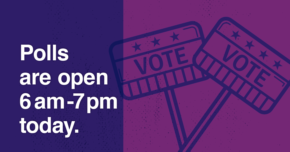 vaELECT's tweet photo. πβ
Election Day is finally here! Polls are open 6am-7pm EST. Visit https://t.co/utkAfLYRHs to find your polling place. β
π
#Election2020 #VaisForVoters #VaElections2020 https://t.co/aEU3SpJFMS