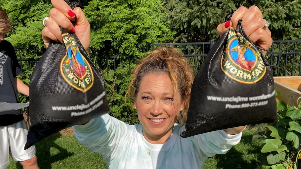 CalRecycle's tweet photo. .@GMA meteorologist @Ginger_Zee shows off her backyard compost and explains why composting is a great way to reduce food waste. https://t.co/IJQKe1g0IC https://t.co/l3lVYtzzat