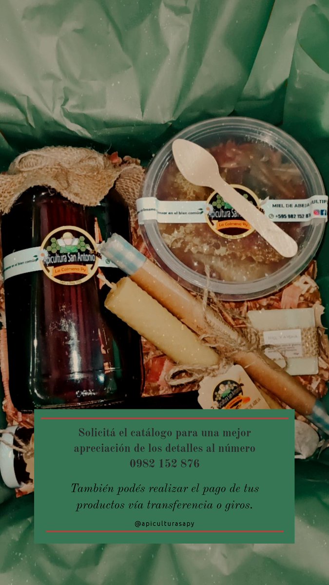 Apiculturasapy's tweet photo. ¿Ya estás en búsqueda de regalos de fin de año? Te presentamos esta incomparable propuesta. Este año fue un tanto difícil y que mejor que regalar dulzura, a eso sumale las propiedades mega saludables de la miel de abeja y sus derivados. ¡Date el gusto de probarla! 🍯🐝 https://t.co/6qWcIBFLbO