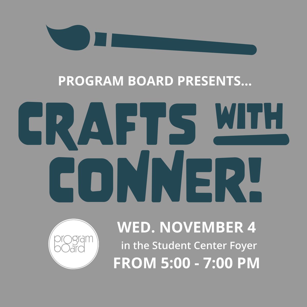Hey Rams! Join us tomorrow for Crafts with Conner from 5pm to 7pm in the Ram's Den Foyer! We'll have mini grab and go canvases with paint packs and brushes! Have fun, get creative, and be sure to tag us in your final products!