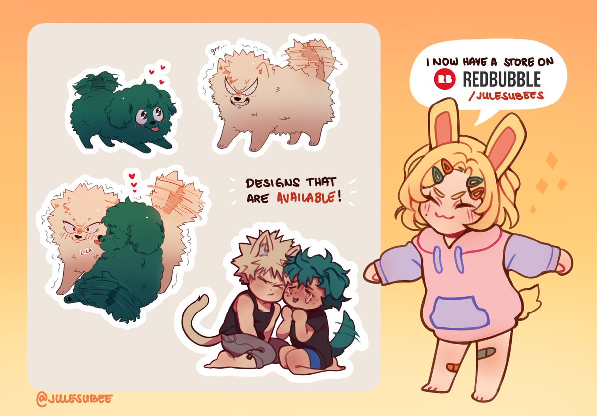 I finally have a little sticker store now!! I have a few designs up and I hope to put up even more in the future ✨

link: https://t.co/UYyghhwgCL 