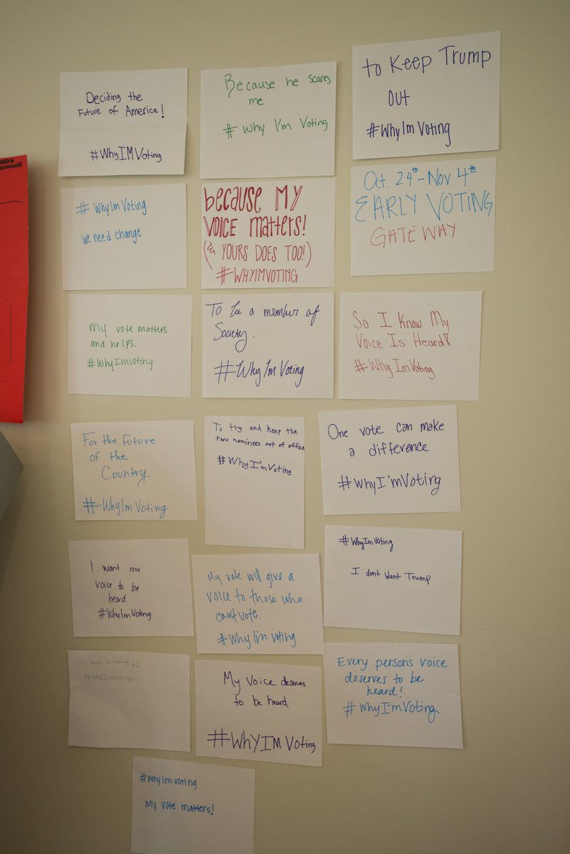 UNTSpecColl's tweet photo. November 2016: Students share #WhyImVoting https://t.co/LHkve1xo6C (Junebug Clark University Photography Collection) #Election2020 https://t.co/BmvFg1xomN