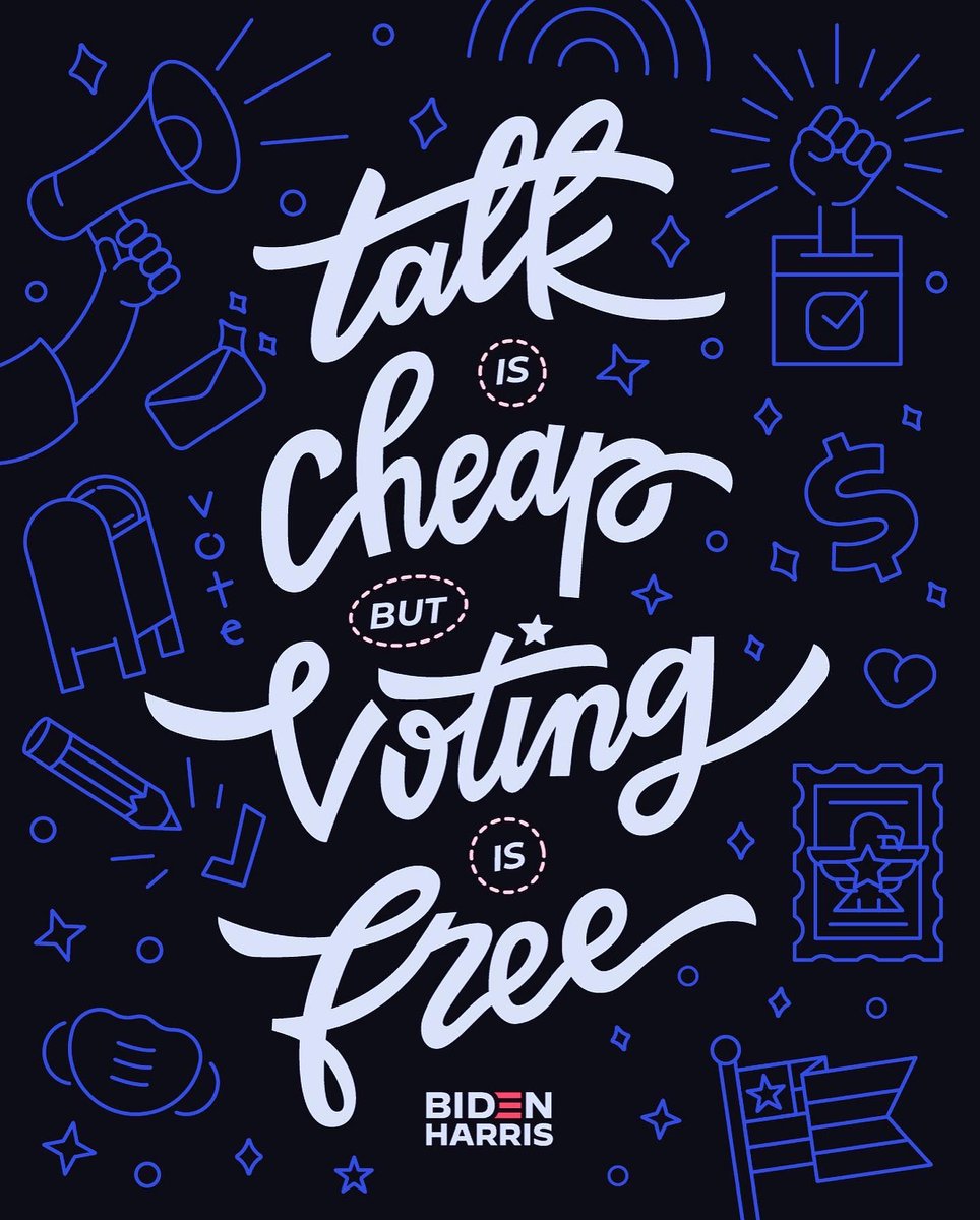 Talk is Cheap, but Voting is Free! 

A collaboration with one of my best friends from college (lettering by Meghan Lee).

#RiseUpShowUpUnite