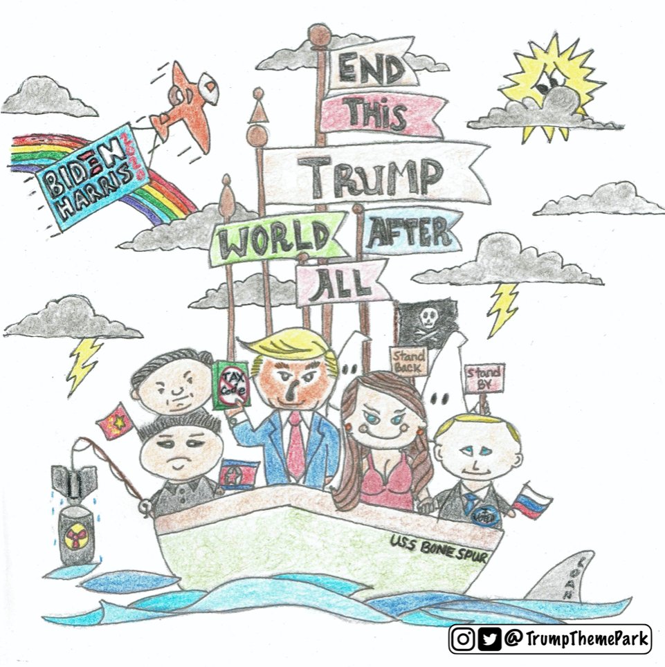 TrumpThemePark's tweet photo. It’s a Trump World…But it doesn’t have to be.  We’ve been on this ride for 4 years, let’s make it stop –– VOTE!!! #TrumpVirus #VoteHimOut #VoteBlueToEndTheNightmare #VoteBlue #VoteBiden #CountEveryVote #BidenHarris2020 #Biden2020 https://t.co/6DL6FgnjUd