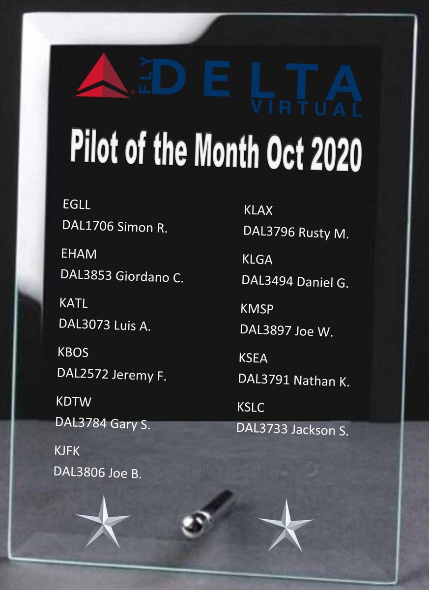 FlyDeltaVirtual's tweet image. Pilot of the Month Oct 2020 dlvr.it/Rkw9tJ