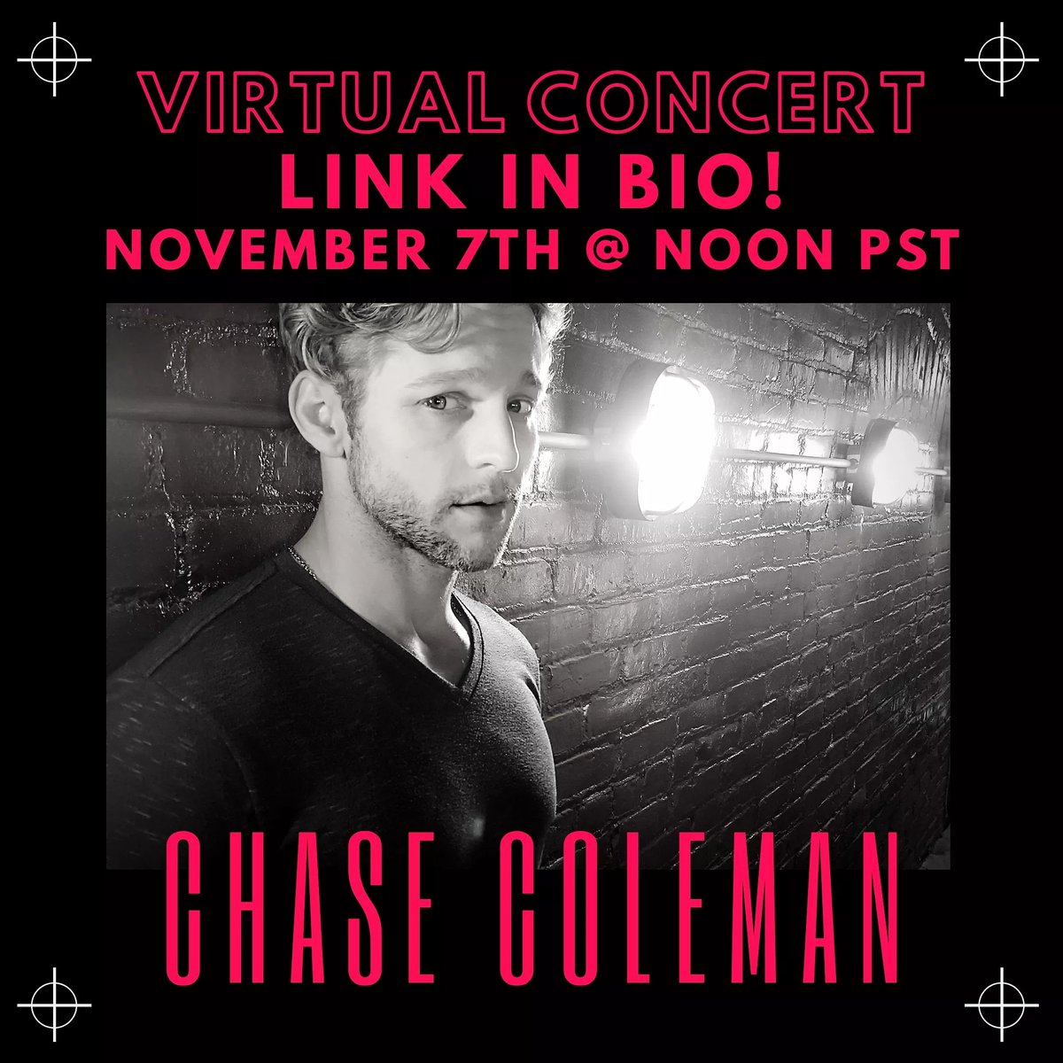 ChaseRColeman's tweet photo. 🎸VIRTUAL CONCERT🎸
November 7th @ Noon PST

Tickets Available NOW
https://t.co/mrvVTvsz7G

Snag some one on one time with Chase during the concert with our AMAZING tipping incentives!

@mercymodeband 
#chasecoleman #mercymode #tuesday #livemusic #concert #actor #musician https://t.co/PctCnt0NEb