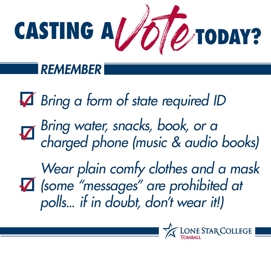 LSCTomball's tweet photo. If you are casting your vote today here are some things to remember...

For more information on where to vote in your county please visit: 
Montgomery County - https://t.co/ErN43XBeQs
Harris County - https://t.co/FztNUCf8Vn.
#Vote #Vote2020 https://t.co/h2gDe7Hpl3