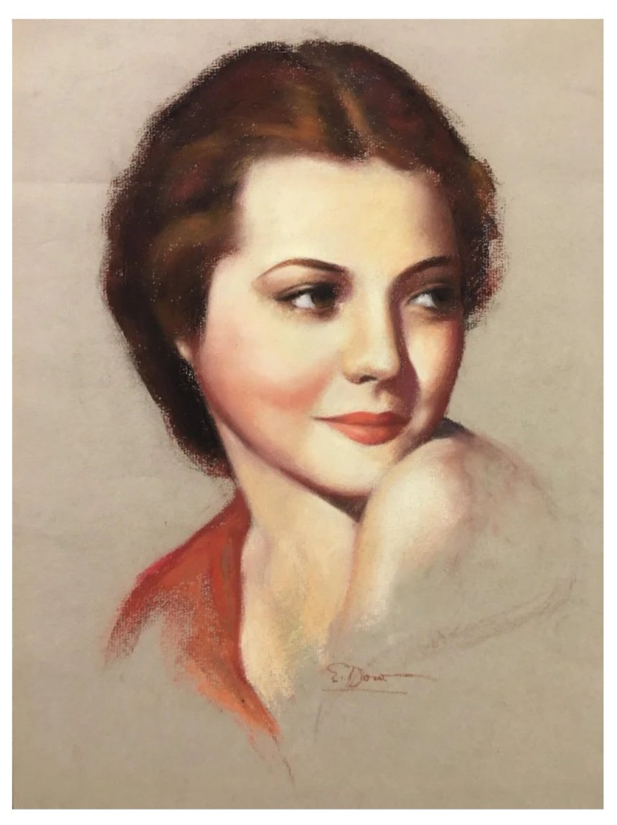 A portrait in pastels by Ed Dow of Sylvia Sidney from 1931